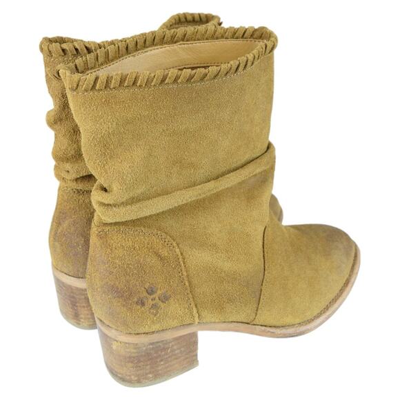 Patricia Nash Booties Raw Distressed Suede Monte Cognac Ankle Western Boots 7.5 - Picture 2 of 10